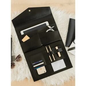 GLASS LADDER & CO The Megan Portfolio Clutch in Black $120